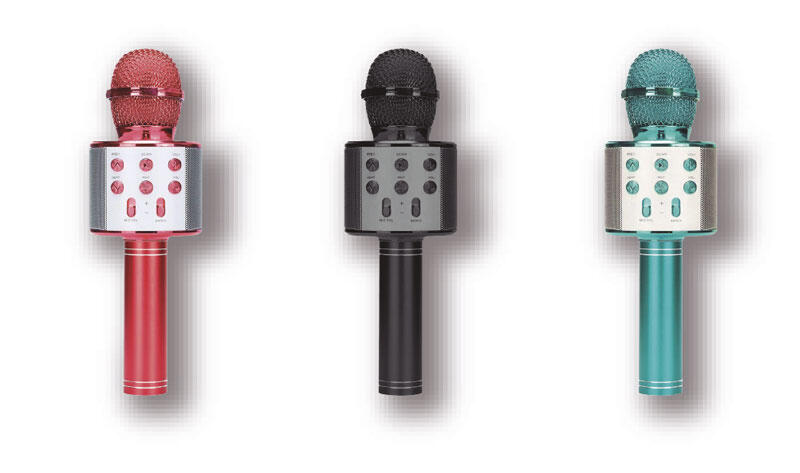 Micrófono Karaoke - Grabadora Integrada, Almacenamiento Micro SD, Puerto USB, Volumen Ajustable y Colores Modernos